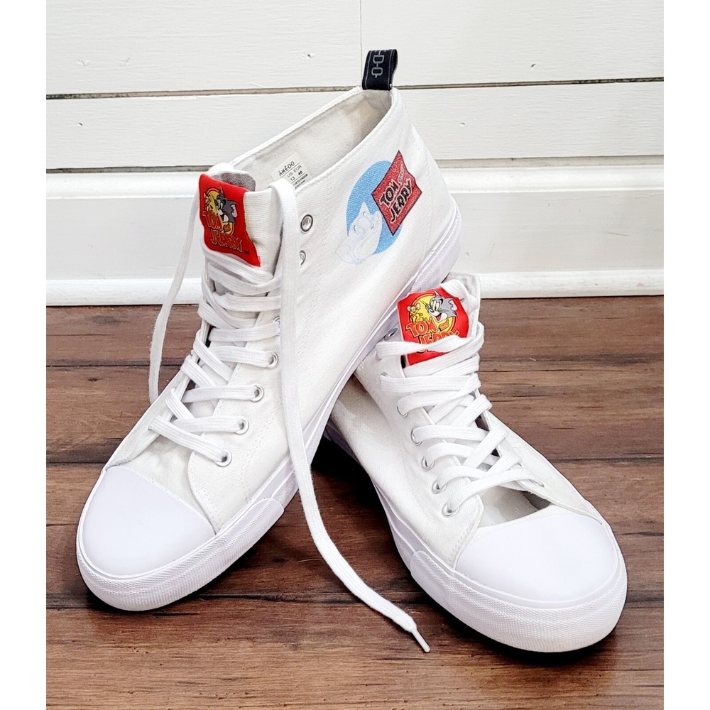 Rare Akedo x Tom & Jerry Drawing Board White Signature High Top MENS US 13 UK12